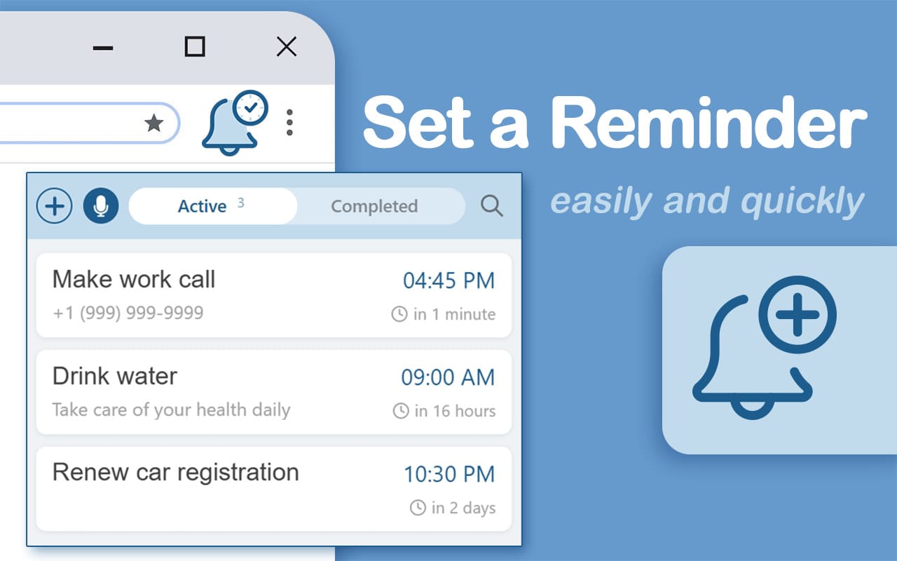 Screenshot of Set a Reminder